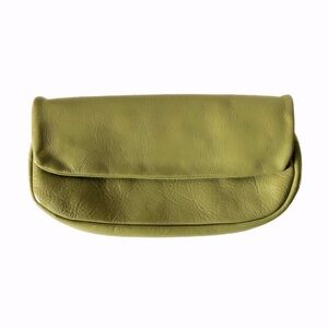 Margolin Vintage Leather Flap Front Clutch in a Pretty Green